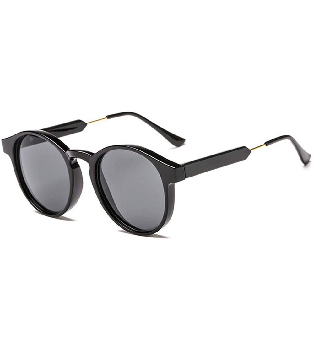 Square Retro Women Sunglasses Transparent Round Men Vintage Circle Eyeglasses Classic Lentes De Sol Mujer S1090 - Black - CI1...