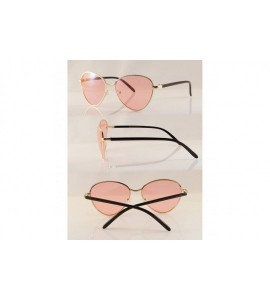 Cat Eye Twist Metal Color Tinted Smoke Lens Triangular Cat-eye Sunglasses A139 - Gold/ Pink Tinted - CO18C9NLXED $23.67