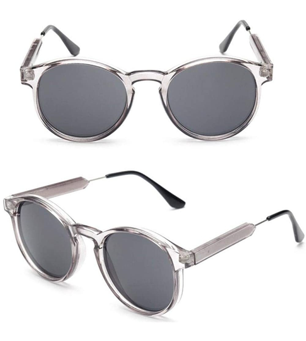 Aviator 2019 Vintage Round Sunglasses Women/Men Classic Outdoor Oculos De Black Gray - Gray - C518XAL7K5R $17.84