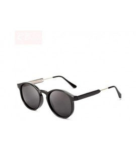 Aviator 2019 Vintage Round Sunglasses Women/Men Classic Outdoor Oculos De Black Gray - Gray - C518XAL7K5R $17.84