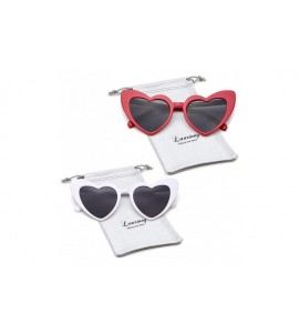 Cat Eye Vintage Sunglasses Glasses Plastic Mirrored - H 2 Pack White+red - CM18N00MAQH $23.58