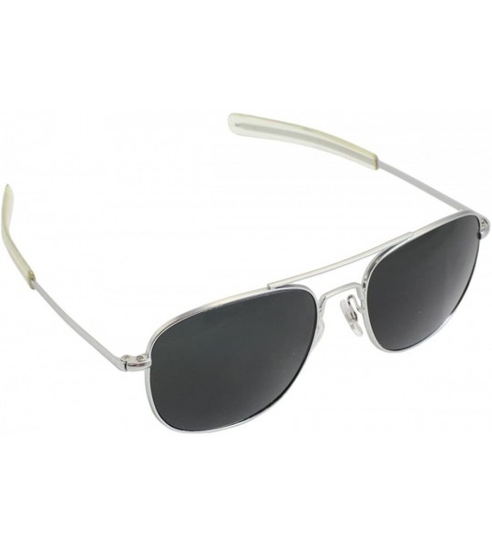 Oversized Humvee Pilot Sunglasses- Grey Polarized Lens/Matte Silver - CN112Q5M8OZ $29.63