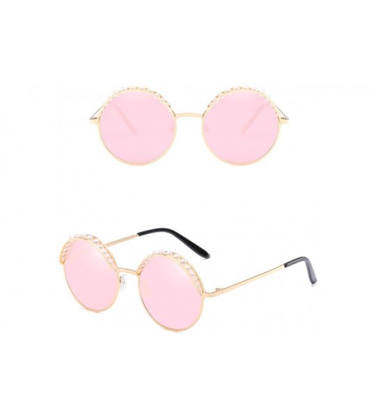 Round Vintage Style Round Sunglasses Retro for Traveling Cycling Fishing Driving - Pink - CC18DM3KUSU $30.87