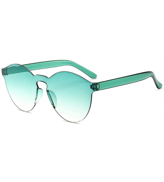 Round Unisex Fashion Candy Colors Round Outdoor Sunglasses Sunglasses - Green - CN199OQLNSW $21.93