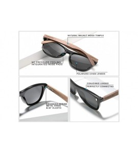 Oval Black Walnut Sunglasses Wood Polarized Sunglasses Men Protection Eyewear Wooden - Purple Walnut Wood - CY194OEA7Q8 $59.50