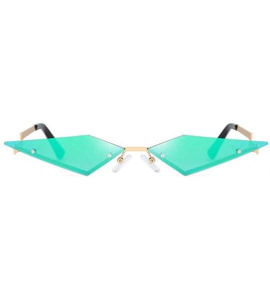 Square Sunglasses Fashion Irregular Man Women Cat Eye Sunglasses Glasses Shades Vintage Retro - Green - CI1969AY7S7 $43.84