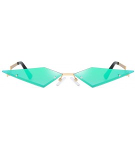 Square Sunglasses Fashion Irregular Man Women Cat Eye Sunglasses Glasses Shades Vintage Retro - Green - CI1969AY7S7 $43.84