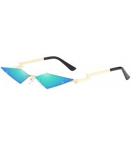 Square Sunglasses Fashion Irregular Man Women Cat Eye Sunglasses Glasses Shades Vintage Retro - Green - CI1969AY7S7 $43.84