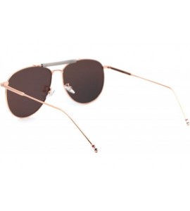 Oversized Pop Color Mirror Lens Oversize Tear Drop Pilots Metal Rim Sunglasses - Rose Gold Blue Mirror - C718Z6U9EG7 $26.77