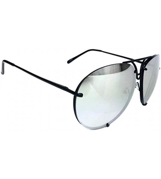 Cat Eye Vintage Retro Rectangle Cat Eye Celebrity Women Sunglasses - Silver Lens - Black Frame - CT18OI8XHTH $20.94