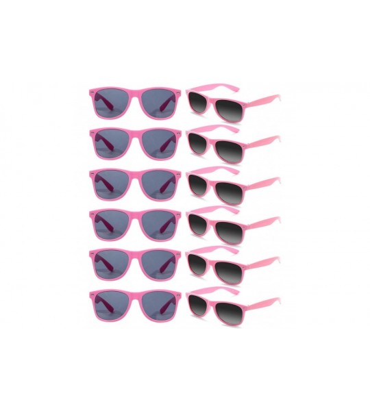 Square 12 Pack Vintage 80's Retro Unisex Neon Sunglasses Party Favors for Kids and Adults - Pink - CV198DQ4LQR $30.35