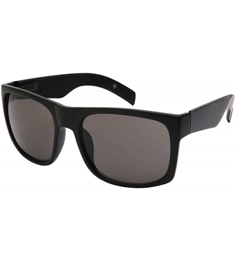 Oversized Extra Large Fit Black Retro Square Rectangular Wide Frame Sunglasses Spring Hinge for Men Women 147MM-152MM - CC18A...