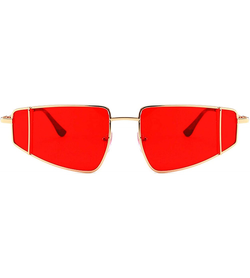 Oversized Vintage style Sunglasses for Unisex metal PC UV 400 Protection Sunglasses - Red - C118SAT9X0Y $38.89