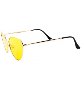 Goggle Cat Eye Women Sunglasses Stylish Trendy Modern Tinted Lens Gold Frame - Gold Metal Frame / Yellow Tinted Lens - CQ18RE...