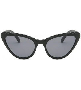 Round Vintage Sunglasses-Women's Cat Eye Shade Integrated Stripe Glasses - A - CP18ROU6Q75 $14.51