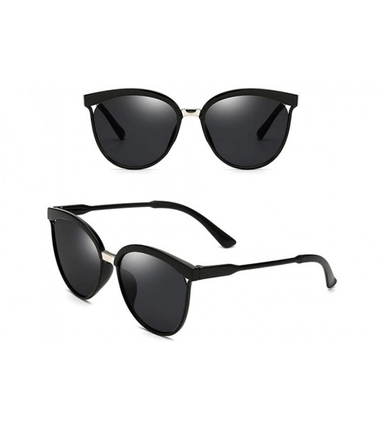 Rectangular Cat Eye Fashion Sunglasses-Women's Polarized Sunglasses-OVERSIZED Lens Sturdy - A - C91905YOMH4 $60.34