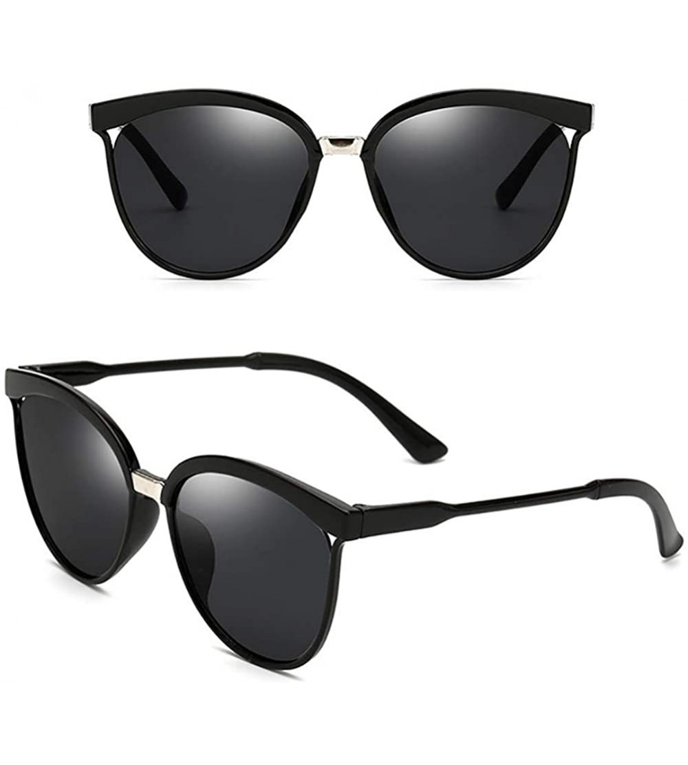 Rectangular Cat Eye Fashion Sunglasses-Women's Polarized Sunglasses-OVERSIZED Lens Sturdy - A - C91905YOMH4 $60.34