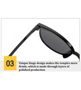 Rectangular Cat Eye Fashion Sunglasses-Women's Polarized Sunglasses-OVERSIZED Lens Sturdy - A - C91905YOMH4 $60.34