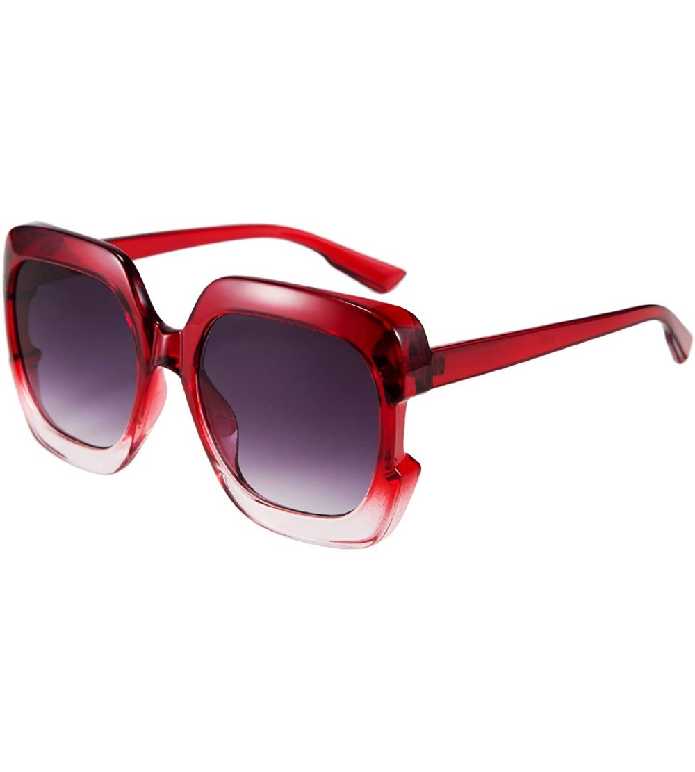 Oval Classic Oversized Sunglasses for Women UV Protection Fashion Large Square Frame Design Eyewear - C718W4C6SAG $24.83