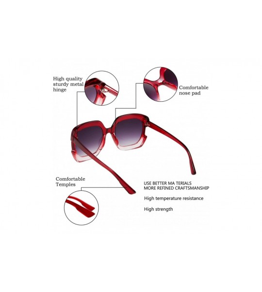 Oval Classic Oversized Sunglasses for Women UV Protection Fashion Large Square Frame Design Eyewear - C718W4C6SAG $24.83