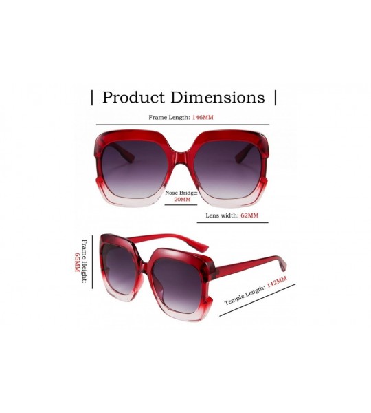 Oval Classic Oversized Sunglasses for Women UV Protection Fashion Large Square Frame Design Eyewear - C718W4C6SAG $24.83