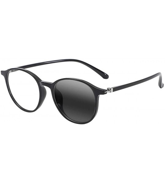 Oval Transition Photochromic Anti-UV Reader Men Women Oval TR90 Reading Glasses - Black - CF18YEX8YYY $33.22