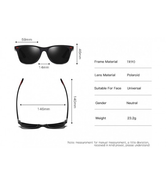 Rectangular HD Vintage Classic Polarized Sunglasses for Men Women Navigator Rectangular Designer Style - E - CU197AZ0XLY $31.35