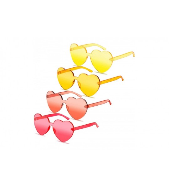 Rimless Rimless Sunglasses Transparent Frameless - Rose Red- Wine Red- Orange- Yellow - CZ18SU4E9LM $26.07