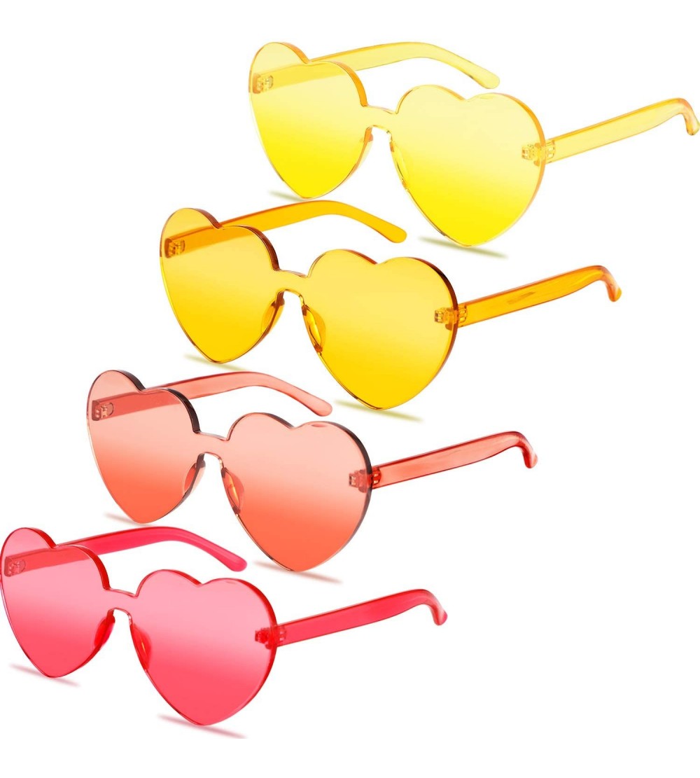 Rimless Rimless Sunglasses Transparent Frameless - Rose Red- Wine Red- Orange- Yellow - CZ18SU4E9LM $26.07