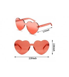 Rimless Rimless Sunglasses Transparent Frameless - Rose Red- Wine Red- Orange- Yellow - CZ18SU4E9LM $26.07