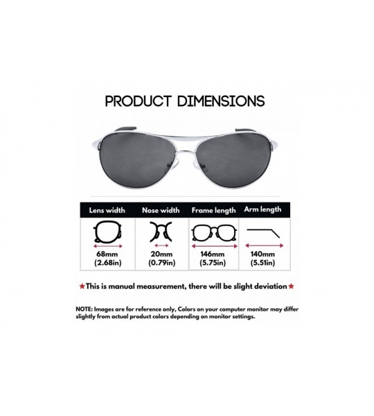 Oversized Large Aviator Sunglasses for Men Spring Hinge Sunglasses Wide Frame BG20045S - C111807TE27 $19.26