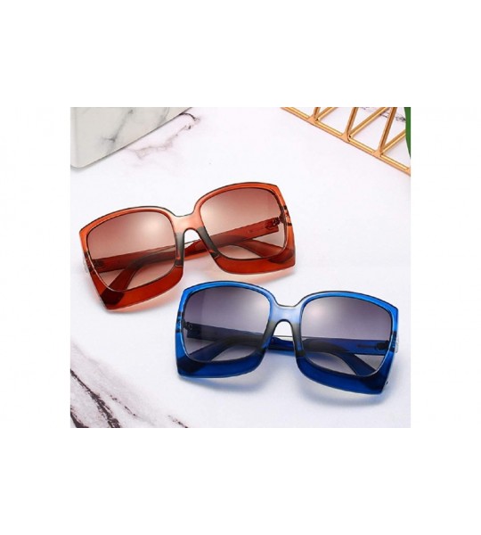 Oversized Fashion Oversized Women Sunglasses Brand Designer Plastic Female Big Frame Gradient Sun Glasses UV400 gafas - C2196...