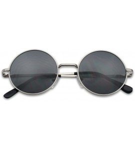 Round John Black 60'S Hippie Sunglasses Smoke Hippy Glasses - CK114N8L4VL $20.24