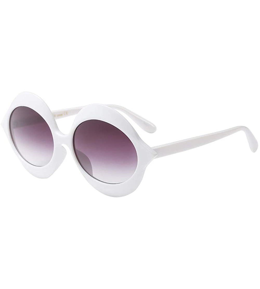 Square Women Fashion Classic Irregular Big Frame Sunglasses Retro Casual Eyewear - F - C618TKUQMD6 $17.73