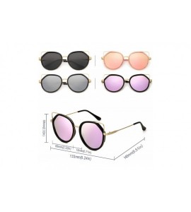 Aviator Oversized Cat Eyes Round Sunglasses for Women - Mirror Polarized Women Sunglasses 100% UV Protection - CV18UNTM606 $3...