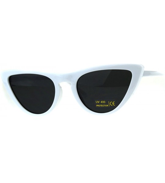 Cat Eye Womens Cat Eye Keyhole Gothic Plastic Diva Sunglasses - White Black - CF18CC7HSKT $19.03