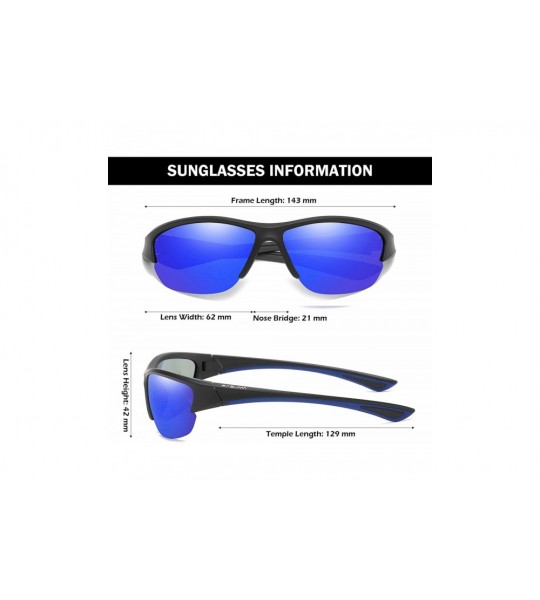 Rectangular Sports Polarized Sunglasses For Cycling Baseball Driving Fishing Ultralight Frame 100% UV Protection - CI1939ES97...