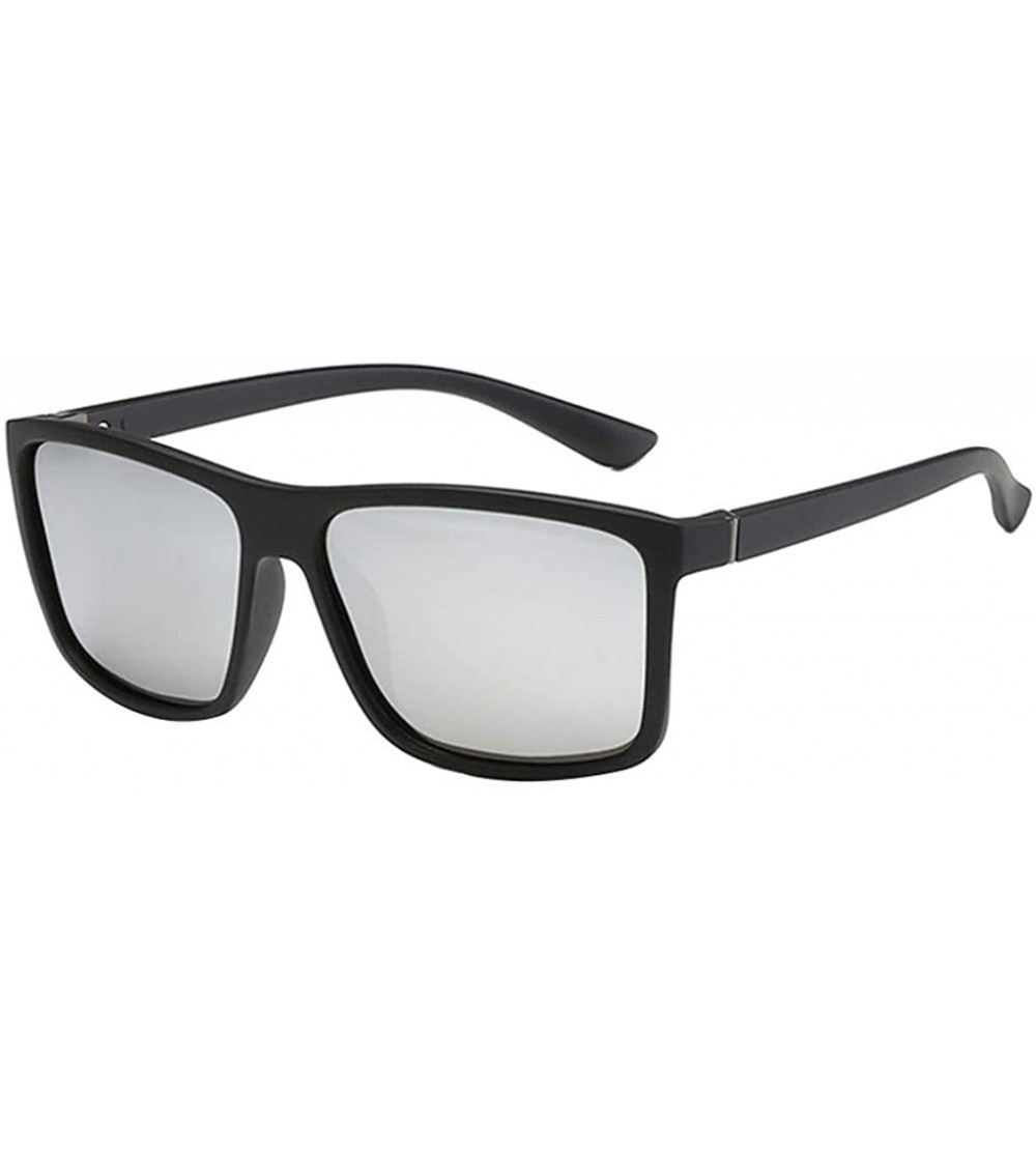 Oversized Men's Polarized Sunglasses Classic Box Sunglasses Men's Sunglasses 2019 Fashion - Silver - C418TI9I3SL $17.02