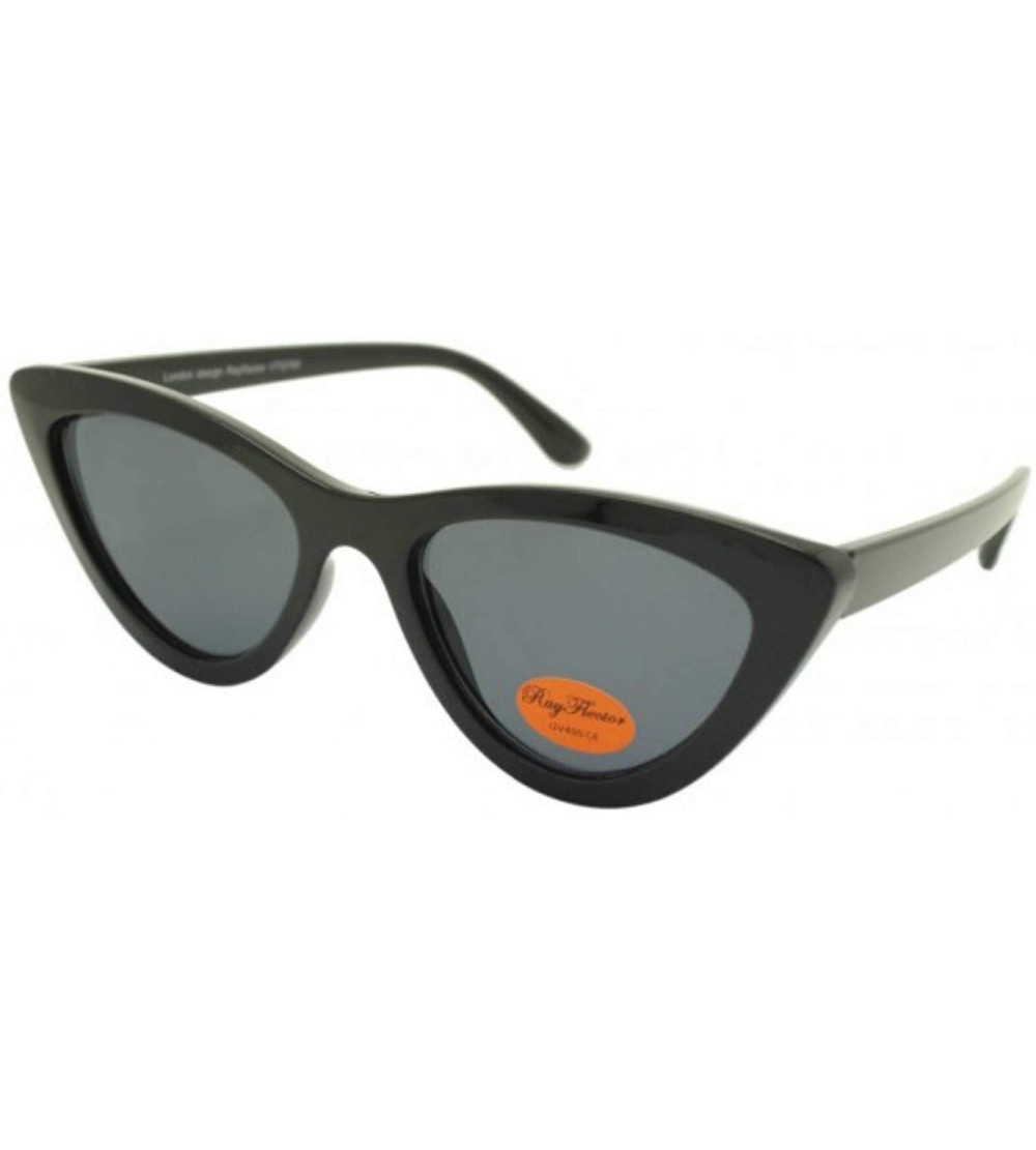 Cat Eye Triangular Cat Eye Sunglasses - Black - C6197XOSZES $27.75