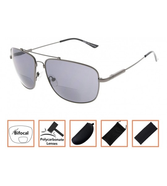 Wayfarer Memory Titanium Bifocal Sunglasses Black Metal Frame Flexible Reading Sunglasses +1.0 Many Colors Available - CU18MC...