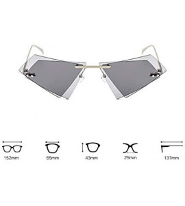 Goggle Unique Rimless Sunglasses Women Men Red Yellow Pink Sun Glasses Double Lens Shades - C5-sliver-clear - CE18Y8AMEOU $45.13