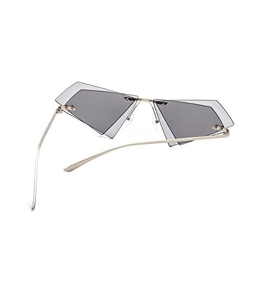 Goggle Unique Rimless Sunglasses Women Men Red Yellow Pink Sun Glasses Double Lens Shades - C5-sliver-clear - CE18Y8AMEOU $45.13