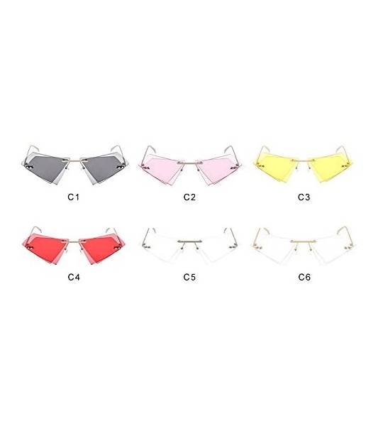 Goggle Unique Rimless Sunglasses Women Men Red Yellow Pink Sun Glasses Double Lens Shades - C5-sliver-clear - CE18Y8AMEOU $45.13