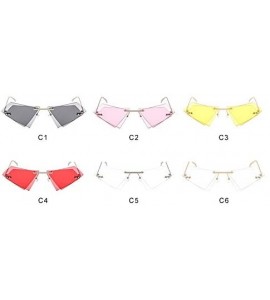 Goggle Unique Rimless Sunglasses Women Men Red Yellow Pink Sun Glasses Double Lens Shades - C5-sliver-clear - CE18Y8AMEOU $45.13