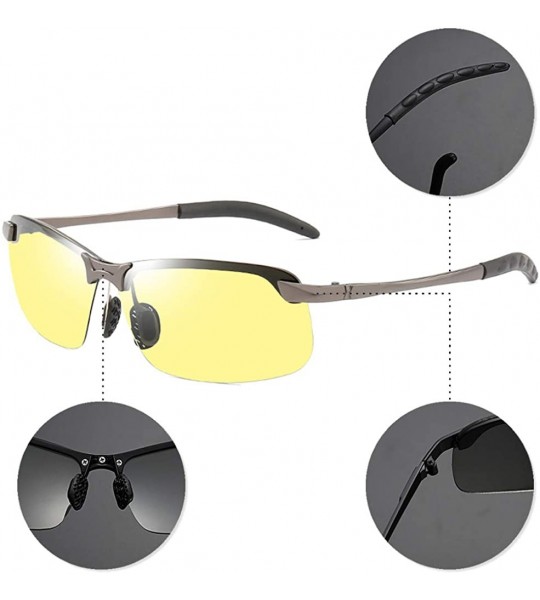 Semi-rimless Men/Women Polarised Sports Sunglasses Semi-rimless VU400 Sunglasses - Black - Night Vision Glasses - CK18RNDRWWD...