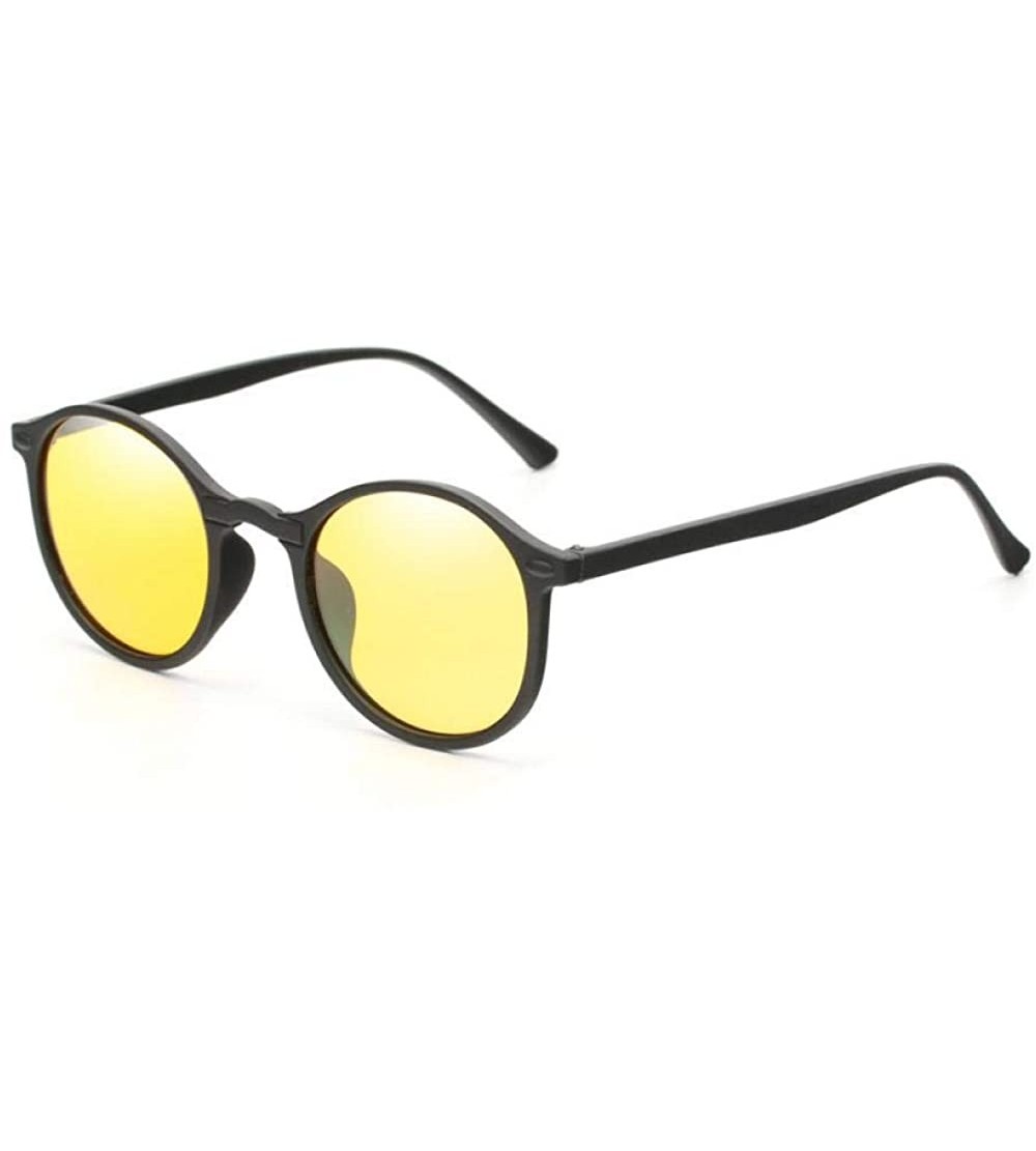 Goggle Night Vision Polarized Sunglasses Men Women Round Goggles Glasses Blue Multi - Yellow - CE18Y6S4K2O $18.02