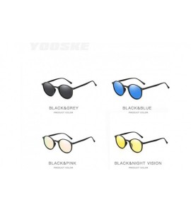 Goggle Night Vision Polarized Sunglasses Men Women Round Goggles Glasses Blue Multi - Yellow - CE18Y6S4K2O $18.02