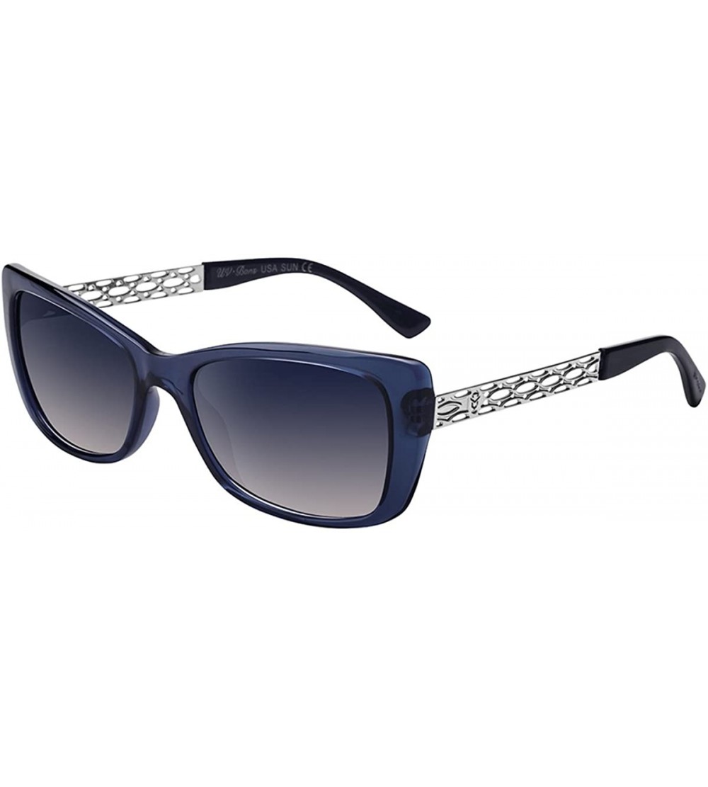 Square Polarized Sunglasses Protection Oversized - Rectangle Blue - CE18C3XEHYU $45.06