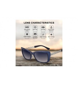 Square Polarized Sunglasses Protection Oversized - Rectangle Blue - CE18C3XEHYU $45.06