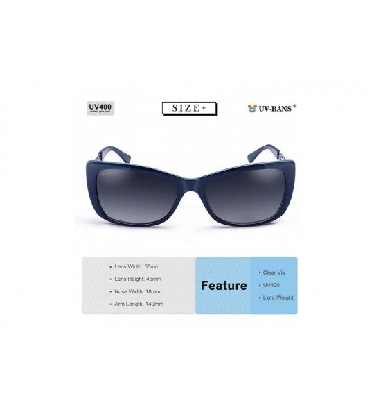 Square Polarized Sunglasses Protection Oversized - Rectangle Blue - CE18C3XEHYU $45.06